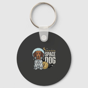 Chaveiro Cachorro Espacial Astronauta Dachshund Vetor