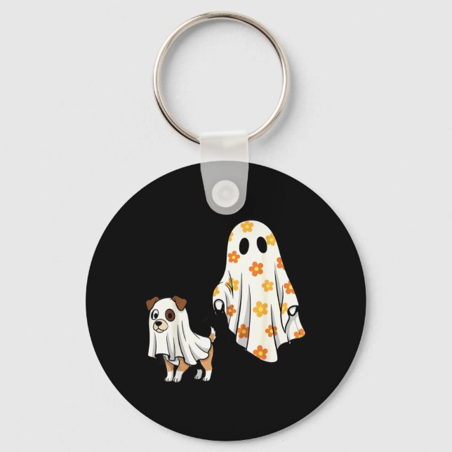 Chaveiro Cachorro Fantasma de Halloween Mãe de Cachorro da  (Frente)
