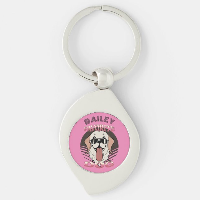 Chaveiro Cachorro favorito, gracinha/pai Personalizar (Frente)