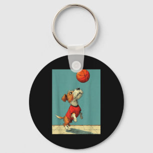 Chaveiro Cachorro Fofo Mínimo Esportes Basquete Engraçado