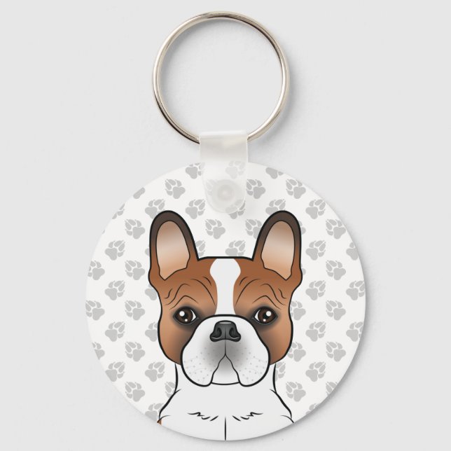 Chaveiro Cachorro Francês Vermelho Pionado/Cachorro Francês (Frente)