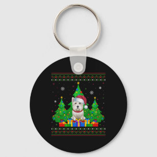 Chaveiro Cachorro Gelado de Santa Hat Westie, Árvore de Nat
