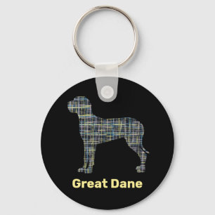 Chaveiro Cachorro Grande Amarelo e Preto Linha de Grade