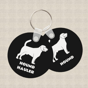 Chaveiro Cachorro Hound Hauler Silhuettes Preto e Branco