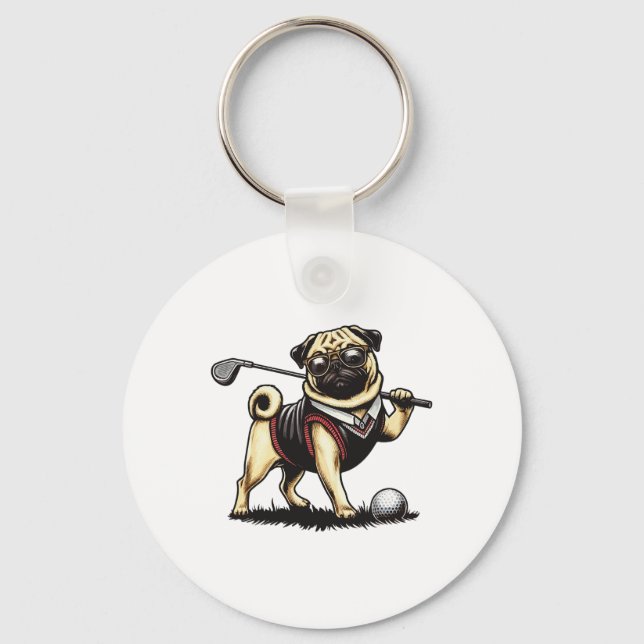 Chaveiro Cachorro Jogando Golfe (Frente)
