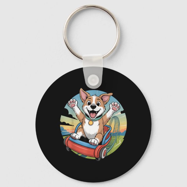 Chaveiro Cachorro Labrador Montanha-Russa Engraçado Meme Cã (Frente)