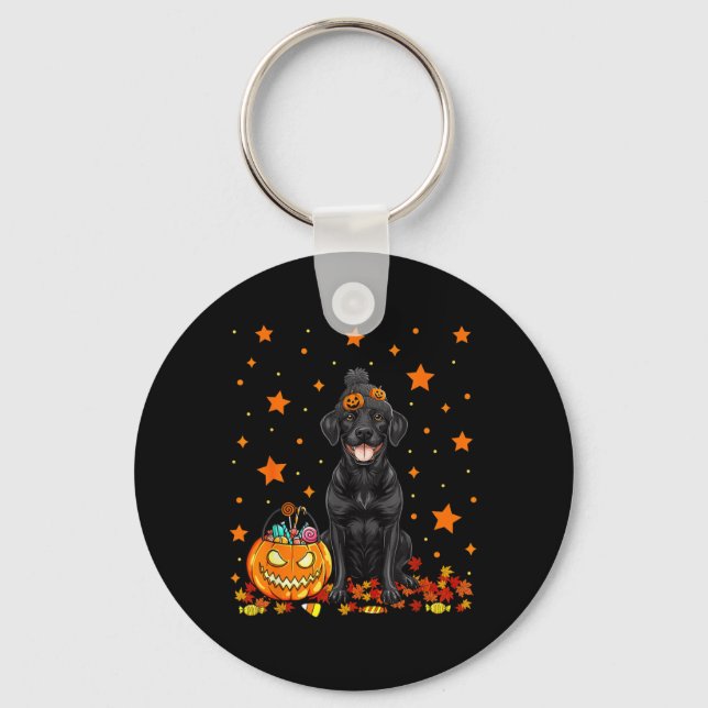 Chaveiro Cachorro Labrador Preto e Doce de Abóbora Engraçad (Frente)