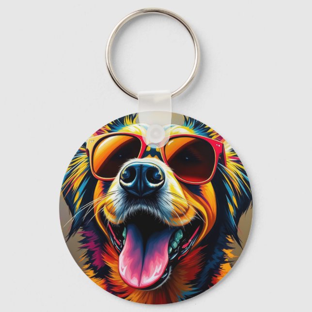 Chaveiro Cachorro Legal com Óculos de Sol (Frente)