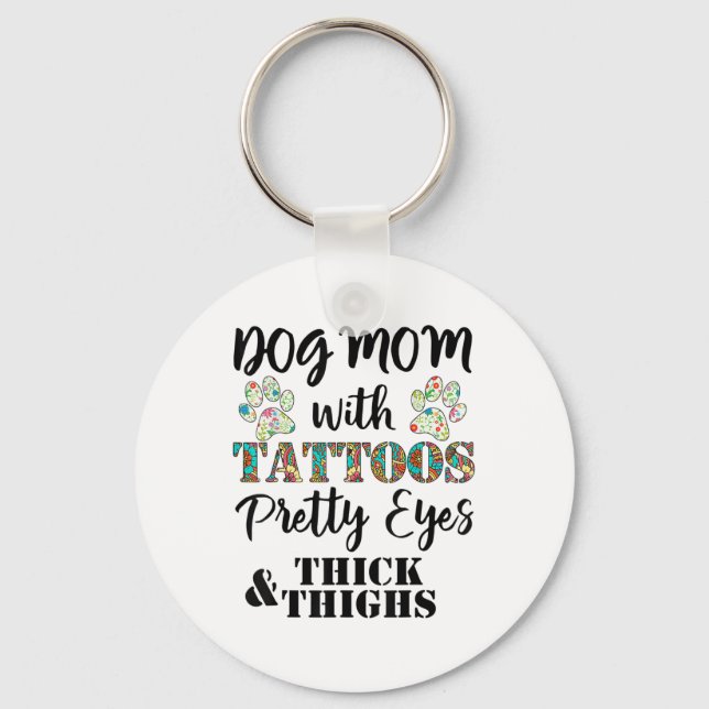Chaveiro Cachorro Mãe Com Tatuagens Olhos Bonito Espessos E (Frente)