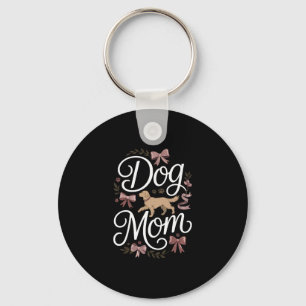 Chaveiro Cachorro Mãe Elegante Ouro de Retriever de Design 