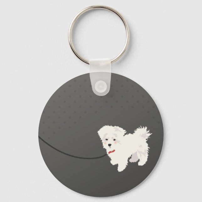 Chaveiro Cachorro Maltês (Frente)
