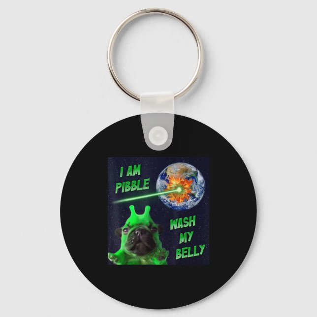 Chaveiro Cachorro Meme Alien Bble Engraçado Brainrot Espaço (Frente)