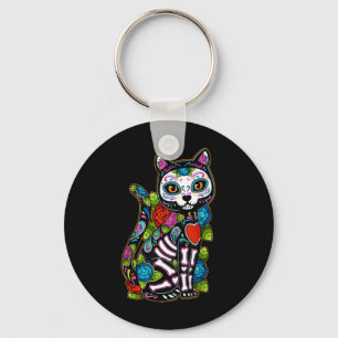 Chaveiro Cachorro Negro de Açúcar De Los Muertos Catrina Di