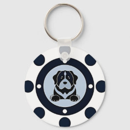 Chaveiro Cachorro numa Design artística circular com destaq