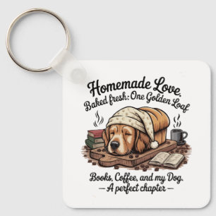 Chaveiro Cachorro Pão de Golden Retriever Fofo Livros e