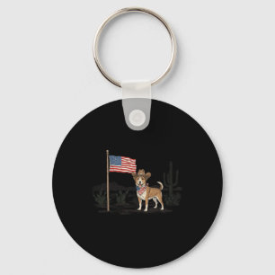 Chaveiro Cachorro Patriótico EUA 4 De Julho Bandeira Americ