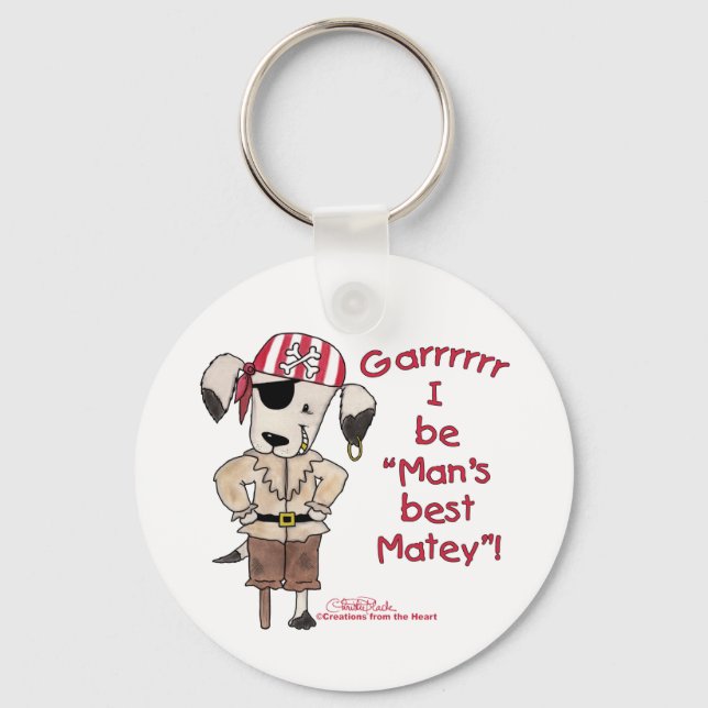 Chaveiro Cachorro Pirata "Mans Best Matey"! (Frente)