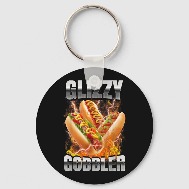 Chaveiro Cachorro Quente Retro Glizzy Gobbler Meme Contrafa (Frente)
