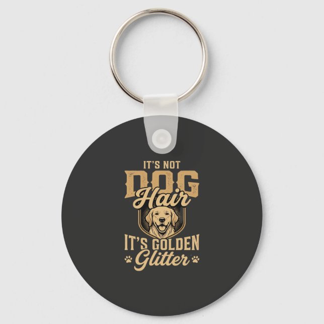 Chaveiro Cachorro Retriever Dourado Engraçado Cabelo Brilho (Frente)