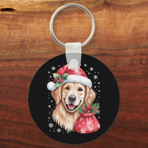 Chaveiro Cachorro Retriever Dourado Luz de Natal Festa de F