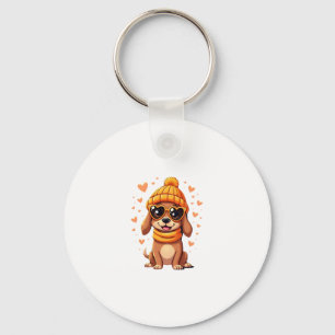 Chaveiro Cachorro Salsicha Coração Doxie Menina Dia dos Nam
