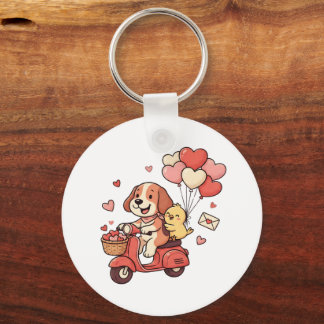 Chaveiro Cachorro Scooter Dia dos Namorados Coração Balões