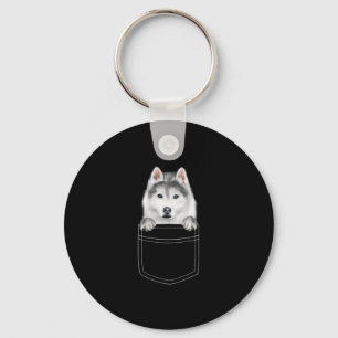 Chaveiro Cachorro Siberiano Husky Em Bolso  Presente Engra