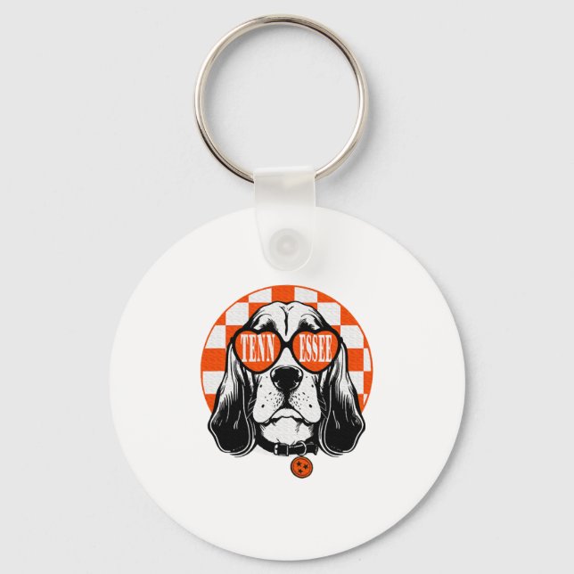 Chaveiro Cachorro Tennessee Hound Laranja Branco Rocky Top  (Frente)