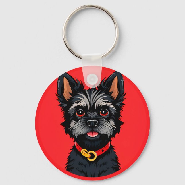 Chaveiro 🐶 Cachorro Terrier Preto Para Estilo de Uso Diári (Frente)