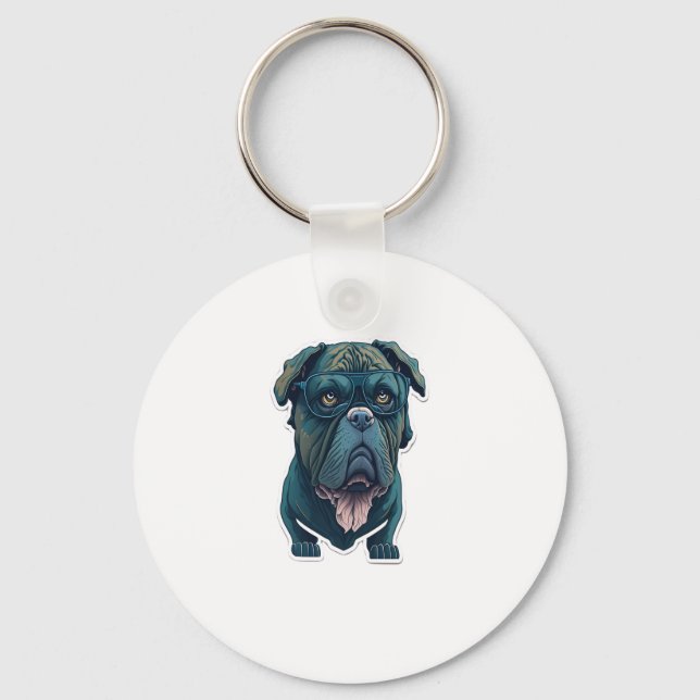 Chaveiro Cachorro verde com óculos (Frente)