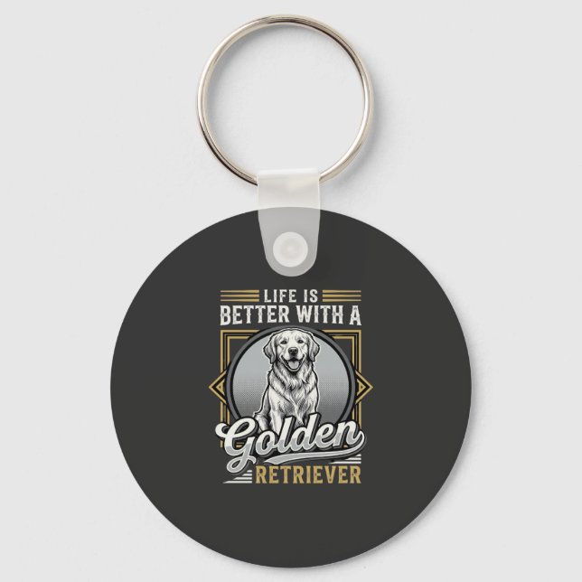 Chaveiro Cachorro Vida De Golden Retriever É Melhor (Frente)