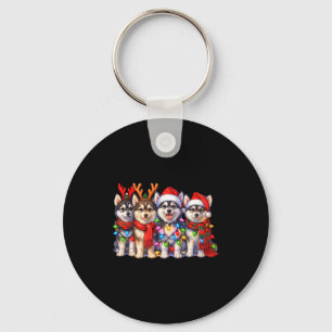 Chaveiro Cachorros de Natal Fofo Msky Com Luzes Manga Longa
