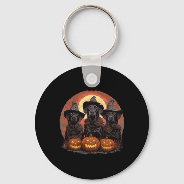 Chaveiro Cachorros Labrador Retriever Pretos de Halloween F (Frente)