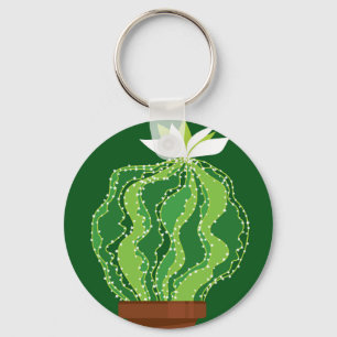 Chaveiro Cacto verde: motif abstrato natural.