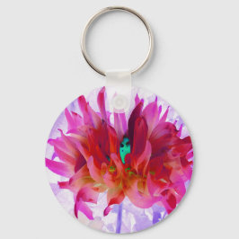 Chaveiro Cactus Dahlia Vermelho e Rosa Quente