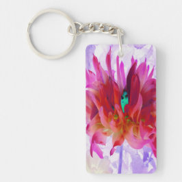 Chaveiro Cactus Dahlia Vermelho e Rosa Quente