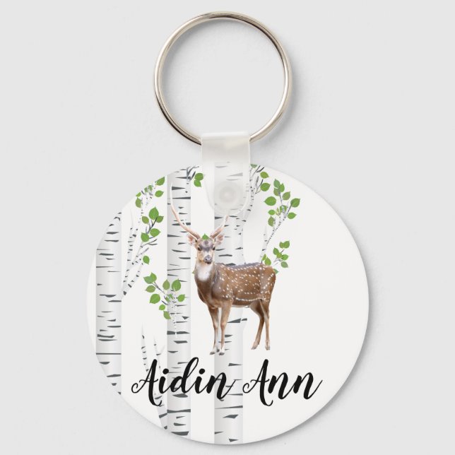 Chaveiro Cadeado Personalizado Chave Deer Doe Buck Woodland (Frente)