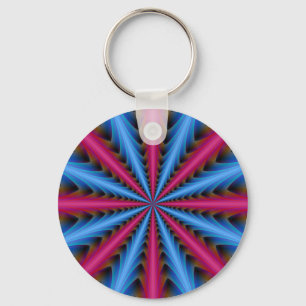 Chaveiro Cadeia-chave 16 Segmentos em Rosa e Azul