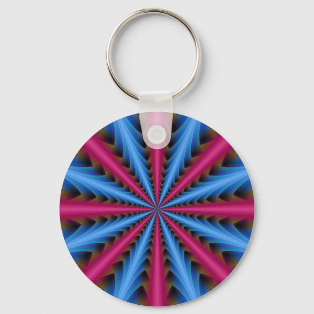Chaveiro Cadeia-chave 16 Segmentos em Rosa e Azul (Frente)
