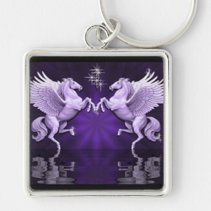 Chaveiro Cadeia-Chave de Reflexões de Pegasus Roxo