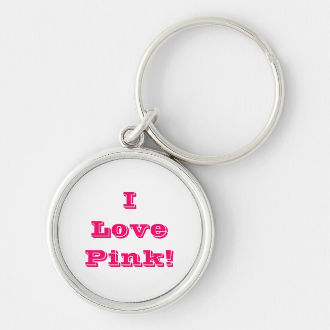 Chaveiro Cadeia-chave I Love Pink (Frente)