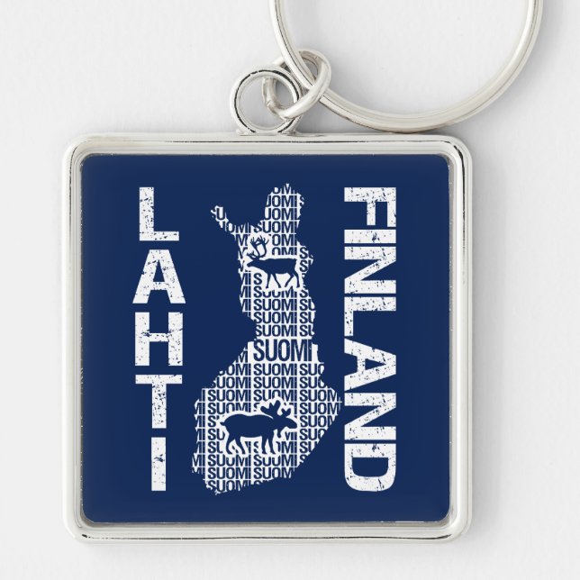 Chaveiro Cadeia-chave MAP FINLÂNDIA - Lahti (Frente)