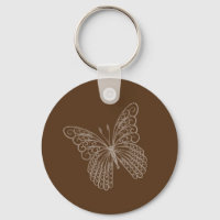Cadeia de Chave da Borboleta Filigrana em Castanho