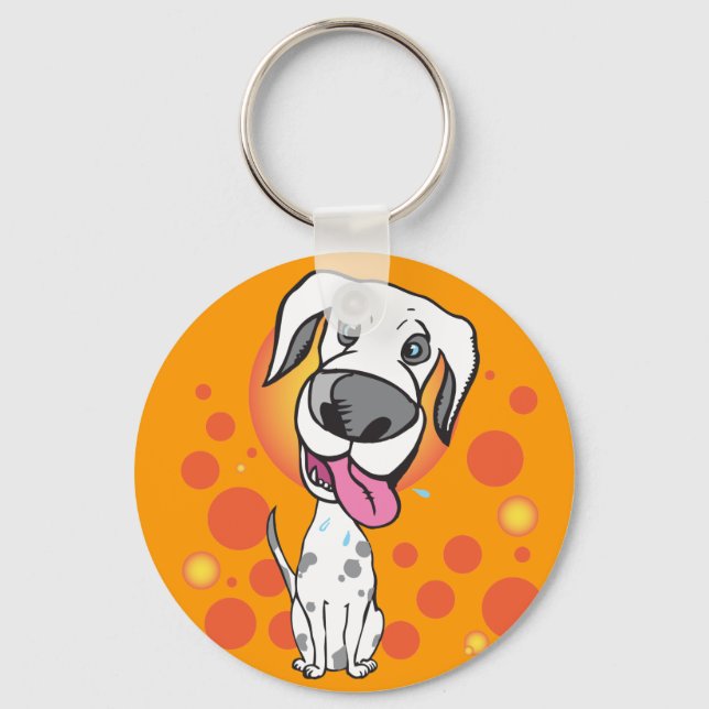 Chaveiro Cadeia de Chave de Cães Feliz (Frente)