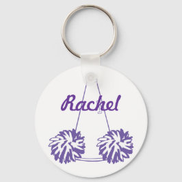 Chaveiro Cadeia de Chave de Cheerhead Púrpura Personalizada