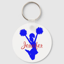 Chaveiro Cadeia de Chave de Cheerleader Azul Personalizada