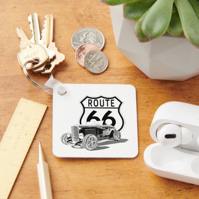 Chaveiro Cadeia de chave de Design da rota 66 (Mesa)