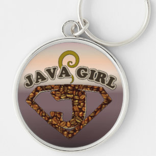 Chaveiro Cadeia de Chave de Humor de Café Java Girl