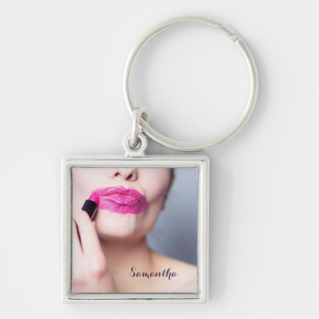 Chaveiro Cadeia de chave de nome personalizado Lipstick não (Frente)