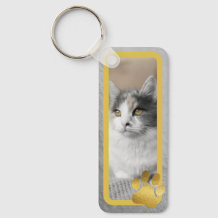 Chaveiro Cadeia de Chave de Quadro Dourado + Fotos Pet Pws